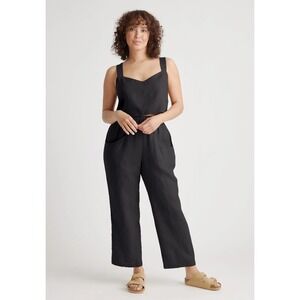 Quince NWT Black 100% European Linen‎ Tapered Ankle Pants Size Small
